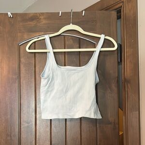 Women's White Ribbed Tank Top